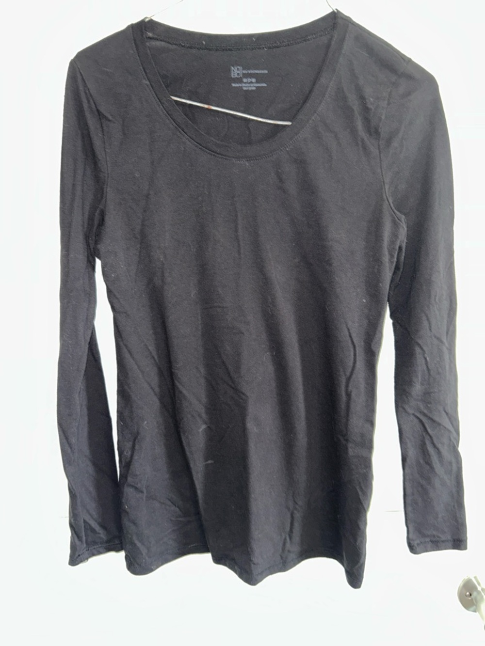 No Boundaries Black Long Sleeve Scoop Neck Tee